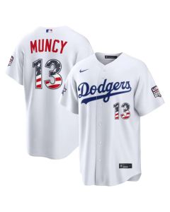 Men's Los Angeles Dodgers #13 Max Muncy White 2026 All-Star Edition Stars & Stripes Stadium Jersey (White)