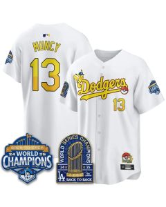 Men's Los Angeles Dodgers #13 Max Muncy White LAD x PKM 2026 Baseball Jersey (White)