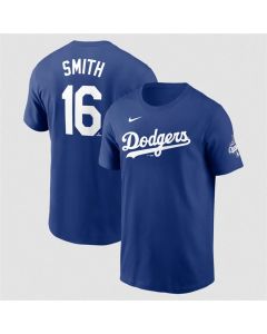 Men's Los Angeles Dodgers #16 Will Smith Royal 2025 World Series Champions Name & Number T-Shirt (Royal)