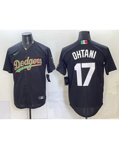 Men's Los Angeles Dodgers #17 Shohei Ohtani Black Mexico Jersey (Style 5)