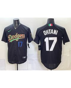 Men's Los Angeles Dodgers #17 Shohei Ohtani Black Mexico Jersey (Style 7)