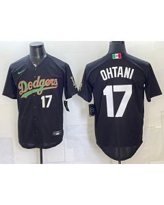 Men's Los Angeles Dodgers #17 Shohei Ohtani Black Mexico Jersey (Style 9)