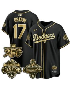 Men's Los Angeles Dodgers #17 Shohei Ohtani Black Stitched Baseball Jersey (Style 9)