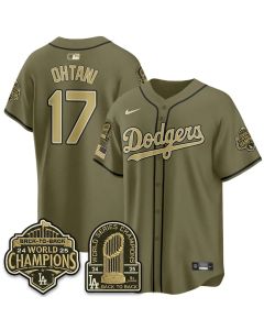 Men's Los Angeles Dodgers #17 Shohei Ohtani Olive New Era 2026 Armed Forces Day Jersey (Style 4)
