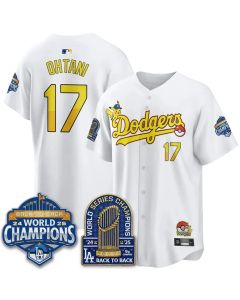 Men's Los Angeles Dodgers #17 Shohei Ohtani White LAD x PKM 2026 Baseball Jersey (White)