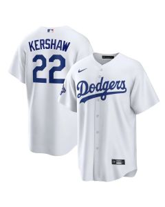 Men's Los Angeles Dodgers #22 Clayton Kershaw White Home 2025 World Series Champions Replica Jersey (White)