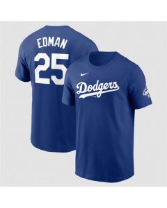 Men's Los Angeles Dodgers #25 Tommy Edman Royal 2025 World Series Champions Name & Number T-Shirt (Royal)