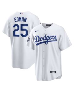 Men's Los Angeles Dodgers #25 Tommy Edman White 2025 World Series Champions Home Replica Jersey (White)
