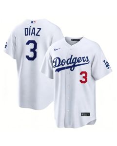 Men's Los Angeles Dodgers #3 Edwin Diaz Nike White Home Limited Jersey (White)