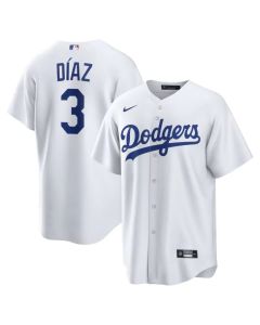Men's Los Angeles Dodgers #3 Edwin Diaz Nike White Home Replica Jersey (White)