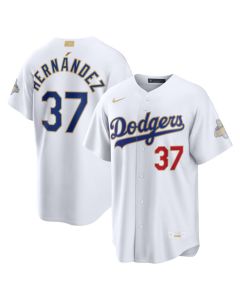 Men's Los Angeles Dodgers #37 Teoscar Hernandez White 2026 Gold Collection Stadium Jersey (White Gold)