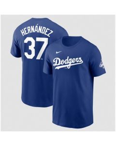 Men's Los Angeles Dodgers #37 Teoscar Hernandez Royal 2025 World Series Champions Name & Number T-Shirt (Royal)