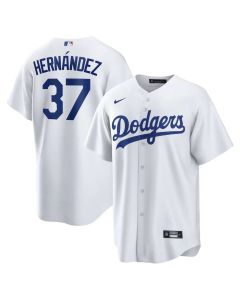 Men's Los Angeles Dodgers #37 Teoscar Hernandez White Home Replica Jersey (White)