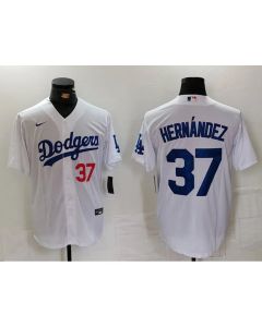 Men's Los Angeles Dodgers #37 Teoscar Hernandez White Stitched Baseball Jersey (White)