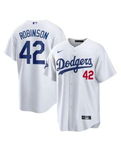 Men's Los Angeles Dodgers #42 Jackie Robinson White 2025 World Series Champions Home Limited Jersey (White)