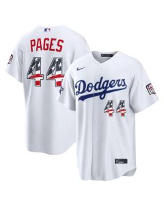 Men's Los Angeles Dodgers #44 Andy Pages White 2026 All-Star Edition Stars & Stripes Stadium Jersey (White)