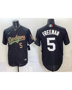 Men's Los Angeles Dodgers #5 Freddie Freeman Black Mexico Jersey (Style 8)