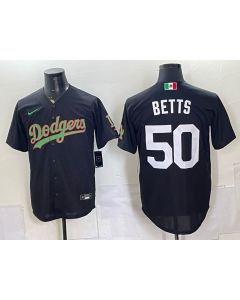Men's Los Angeles Dodgers #50 Mookie Betts Black Mexico Jersey (Style 5)