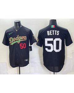 Men's Los Angeles Dodgers #50 Mookie Betts Black Mexico Jersey (Style 6)