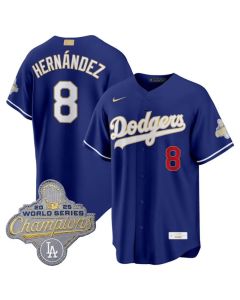 Men's Los Angeles Dodgers #8 Enrique Hernandez Royal 2026 Alternate Gold Collection Stadium Jersey (Alternate)