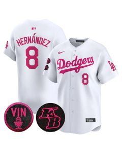 Men's Los Angeles Dodgers #8 Enrique Hernandez White 2026 Mother's Day Vapor Premier Limited Stitched Baseball Jersey (White)