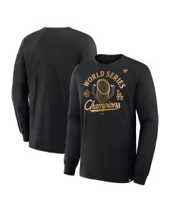 Men's Los Angeles Dodgers Black 2025 World Series Champions Locker Room Parade Long Sleeve T-Shirt (Black)
