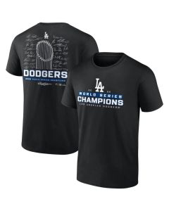 Men's Los Angeles Dodgers Black 2025 World Series Champions Signature Roster T-Shirt (Black)