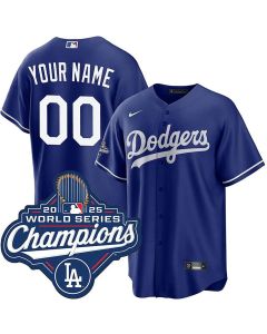 Men's Los Angeles Dodgers Custom Royal 2025 World Series Champions Home Replica Jersey (Royal)