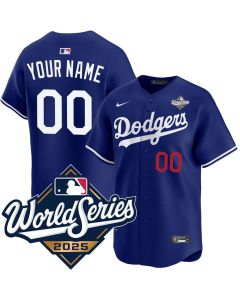 Men's Los Angeles Dodgers Custom Royal 2025 World Series Home Limited Jersey (Royal)