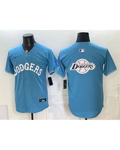 Men's Los Angeles Dodgers Team Big Logo Blue Vapor Limited Jersey (Style 3)
