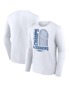 Men's Los Angeles Dodgers White 2025 World Series Champions Wild Pitch Long Sleeve T-Shirt (White)