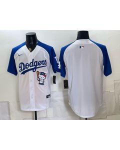 Men's Los Angeles Dodgers White Hello Kitty Stitched Baseball Jersey (Style 5)