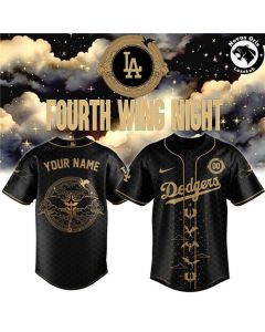 Men's Los Angeles Dodgers x Fourth Black Wing Night Limited Edition Custom Jersey (Black)