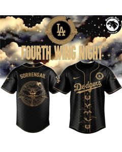 Men's Los Angeles Dodgers x Fourth Black Wing Night Sorrengail Limited Edition Jersey (Black)