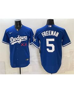 Men's Los Angeles Dodgers x KAWS #5 Freddie Freeman Royal Vapor Premier Limited Baseball Jersey (Royal)