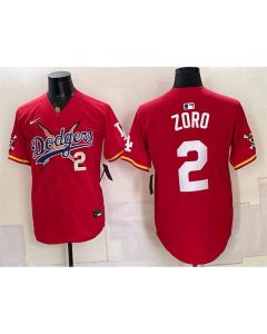Men's Los Angeles Dodgers x One Piece #2 ZORO Red Vapor Premier Limited Jersey (Red)