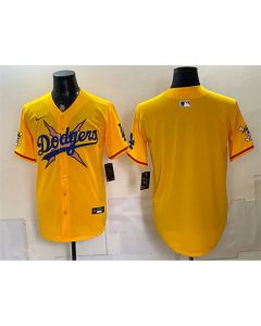 Men's Los Angeles Dodgers x One Piece Yellow Vapor Premier Limited Baseball Jersey (Yellow)