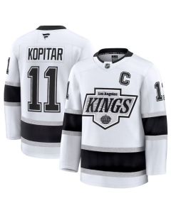 Men's Los Angeles Kings #11 Anze Kopitar White 2024-25 Away Stitched Hockey Jersey