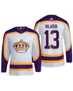Men's Los Angeles Kings #13 Gabriel Vilardi White 2022 Reverse Retro Stitched Jersey