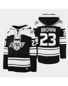 Men's Los Angeles Kings #23 Dustin Brown Black Ageless Must-Have Lace-Up Pullover Hoodie (Black Brown)