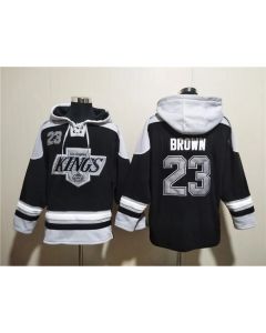 Men's Los Angeles Kings #23 Dustin Brown Black Ageless Must-Have Lace-Up Pullover Hoodie