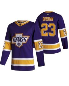 Men's Los Angeles Kings #23 Dustin Brown Purple 2020-21 Reverse Retro Stitched Jersey