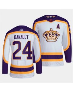 Men's Los Angeles Kings #24 Phillip Danault White 2022 Reverse Retro Stitched Jersey