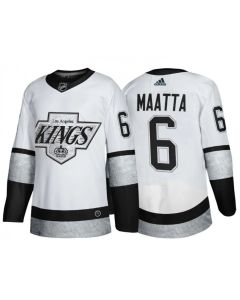 Men's Los Angeles Kings #6 Olli Maatta White Throwback Stitched Jersey