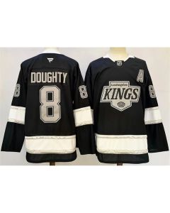 Men's Los Angeles Kings #8 Drew Doughty Black 2024-25 With A Patch Home Stitched Hockey Jersey