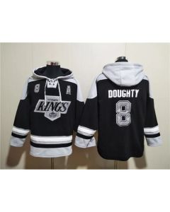 Men's Los Angeles Kings #8 Drew Doughty Black Ageless Must-Have Lace-Up Pullover Hoodie