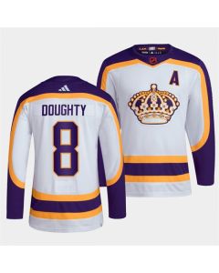 Men's Los Angeles Kings #8 Drew Doughty White 2022 Reverse Retro Stitched Jersey