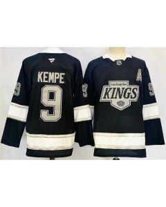 Men's Los Angeles Kings #9 Adrian Kempe Black 2024-25 Home With A Patch Stitched Hockey Jersey