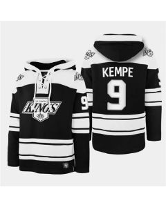 Men's Los Angeles Kings #9 Adrian Kempe Black Ageless Must-Have Lace-Up Pullover Hoodie