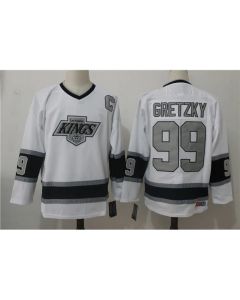 Men's Los Angeles Kings #99 Wayne Gretzky White Throwback CCM Stitched NHL Jersey